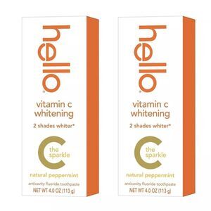 hello Vitamin C Whitening Toothpaste with Fluoride, SLS 4 Ounce (Pack of 2)